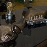 Интерьерные часы тёплого свечения «BLACK» (неоновая лампа ИН-14)