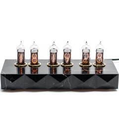 Интерьерные часы тёплого свечения «BLACK» (неоновая лампа ИН-14)