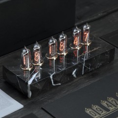 Интерьерные часы тёплого свечения «BLACK» (неоновая лампа ИН-14)