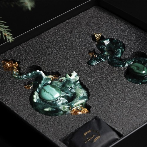 Новогодний набор из 2-х ёлочных игрушек «Змея и Дракон» из коллекции Восточного календаря