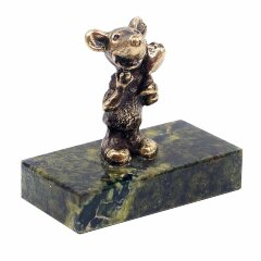 Бронзовая статуэтка «Мышонок с цветком»