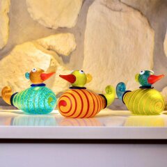 Подарочная фигурка «Утка» (зелёная) из художественного стекла