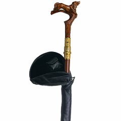 Красивая резная трость «Спаниель» со скрытым клинком