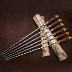 Подарочные шампуры «Медведь» с художественным литьём