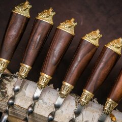 Подарочные шампуры «Медведь» с художественным литьём