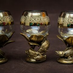 Подарочные рюмки для водки «Рыбалка» с фигурками