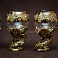 Подарочные рюмки для водки «Рыбалка» с фигурками