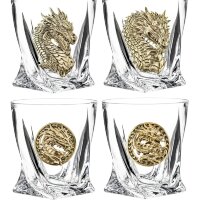 Сувенирный набор из 4-х стаканов для виски «Дракон» — как символ 2024 года