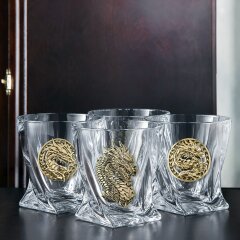 Сувенирный набор из 4-х стаканов для виски «Дракон» — как символ 2024 года