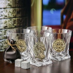Сувенирный набор из 4-х стаканов для виски «Дракон» — как символ 2024 года