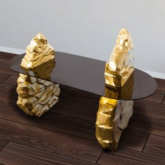 Журнальный столик «Скалы» резной из массива дерева