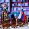 Настольный набор «Золотой орёл» с офисными принадлежностями из обсидиана