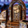 Настольный набор «Золотой орёл» с офисными принадлежностями из обсидиана