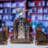 Настольный набор «Золотой орёл» с офисными принадлежностями из обсидиана