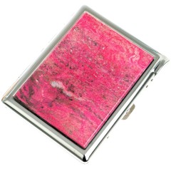 Портсигар металлический на 10 сигарет «Родонит» с зажигалкой в подарок женщине