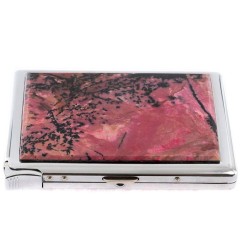 Портсигар металлический на 10 сигарет «Родонит» с зажигалкой в подарок женщине