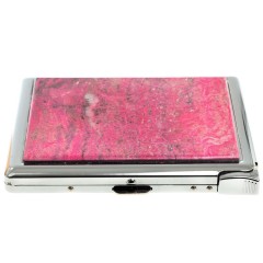 Портсигар металлический на 10 сигарет «Родонит» с зажигалкой в подарок женщине