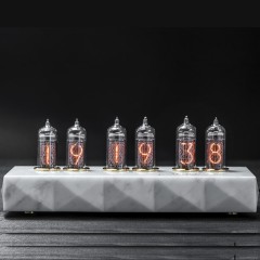 Интерьерные часы с неоновыми лампами «WHITE» (теплое свечение)