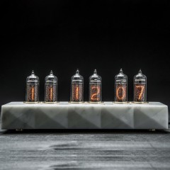 Интерьерные часы с неоновыми лампами «WHITE» (теплое свечение)