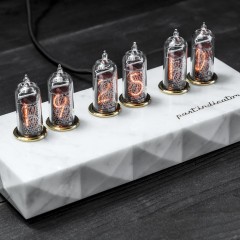 Интерьерные часы с неоновыми лампами «WHITE» (теплое свечение)