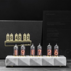 Интерьерные часы с неоновыми лампами «WHITE» (теплое свечение)