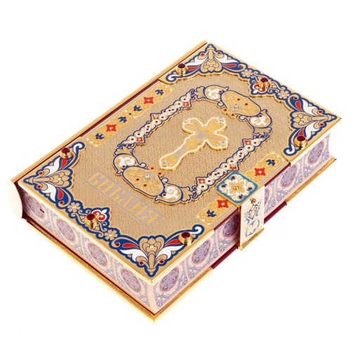 Подарочная книга «Библия» в позолоченном окладе в подарок православному