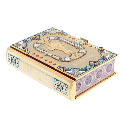 Подарочная книга «Библия» в позолоченном окладе в подарок православному