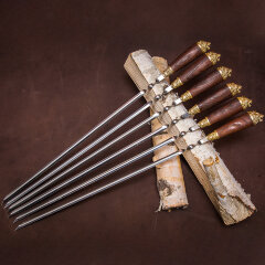 Подарочные шампуры «Лев» с художественным литьём