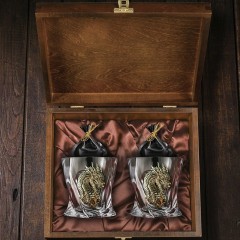 Набор из 2 бокалов для виски «Дракон» в подарочной коробке — отличный презент для мужчины