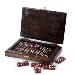 Янтарное домино «Лукоморье» в деревянном ларце