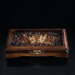 Янтарное домино «Лукоморье» в деревянном ларце