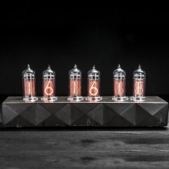 Чёрные часы с неоновыми лампами «Сатурн-Б» (ИН-14)