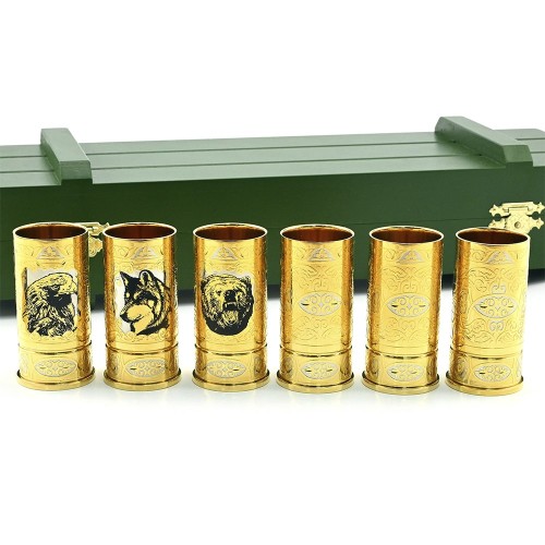 Подарочный набор стопок для водки «Боеприпас 45 калибр» в подарок на 9 мая