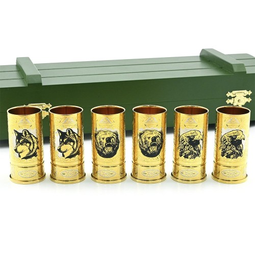 Подарочный набор стопок для водки «Боеприпас 45 калибр» в подарок на 9 мая