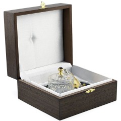 Икорница с крышкой (стекло) «Рыбка» на агате для подачи на стол икры