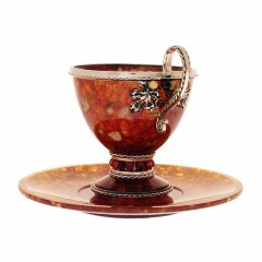 Чашка для чая из янтаря «Виноград»
