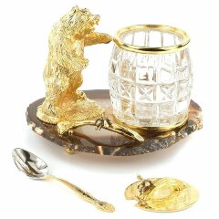 Позолоченная медовница «Медведь» наагате