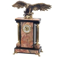 Настольные часы «Орёл» из камня яшма