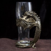 Подарочный бокал для пива «Дракон» с художественной фигуркой