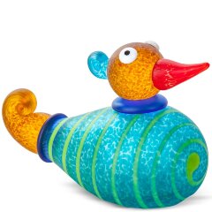 Подарочная фигурка «Утка» (голубая) из художественного стекла