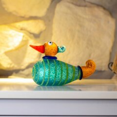 Подарочная фигурка «Утка» (голубая) из художественного стекла