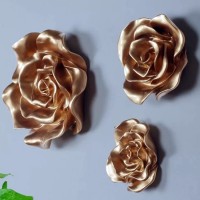 Декоративное 3D панно для настенного интерьера «Золотые розы» (3 шт)