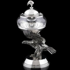 Эксклюзивная серебряная икорница «ОРЁЛ» в единственном экземпляре в мире
