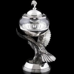 Эксклюзивная серебряная икорница «ОРЁЛ» в единственном экземпляре в мире