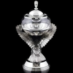 Эксклюзивная серебряная икорница «ОРЁЛ» в единственном экземпляре в мире