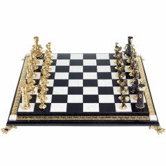Подарочные шахматы «Римские» с бронзовыми фигурами на каменной доске