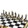 Подарочные шахматы «Римские» с бронзовыми фигурами на каменной доске
