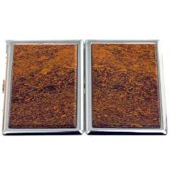 Портсигар металлический на 10 сигарет «Яшма змеиная» с зажигалкой в подарок другу