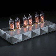 Серые часы с неоновыми лампами «Сатурн-Б» (ИН-14)