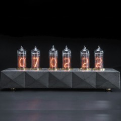 Серые часы с неоновыми лампами «Сатурн-Б» (ИН-14)